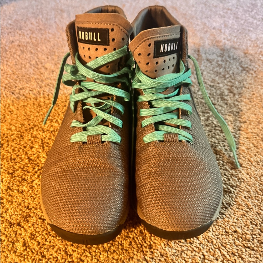 NOBULL Gray Shoes with Teal Accents
